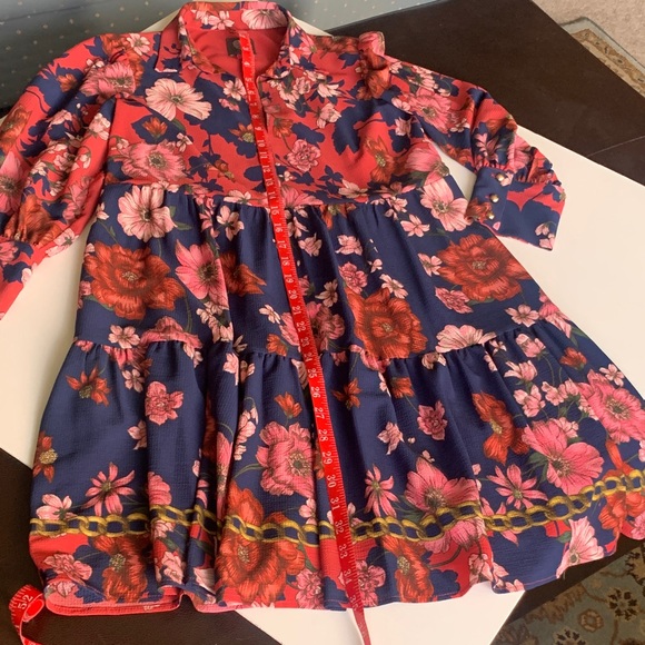 Vince Camuto Petite Floral Popover Shirtdress size 4P - Picture 6 of 13